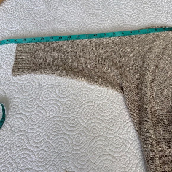 Eileen Fisher Black and Cream Textured Knit Top Linen/Cotton blend Large - Picture 8 of 10